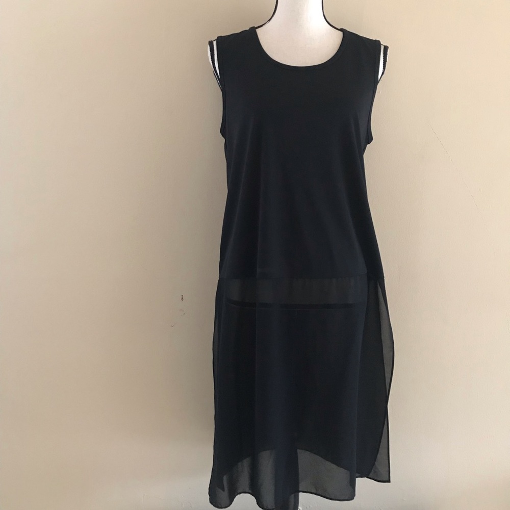 DKNY Garden Plaid Tunic Top Knee Length